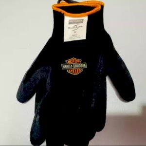 HARLEY DAVIDSON Motorcycles Rubber Black Knit Riding/Work Gloves